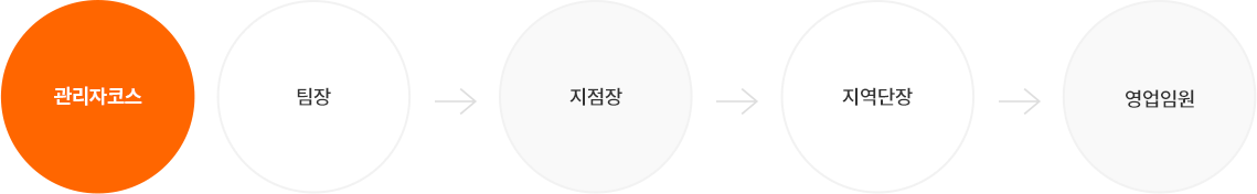 전문가코스 팀장 -> 지점장 -> 지역단장 -> 영업임원